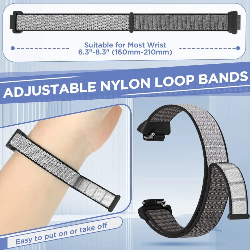 WNIPH Nylon Bands Compatible for Fitbit Inspire 3/2/HR/Ace 3/2, Adjustable Sport Straps 3-Pack | Breathable & Washable - view 4