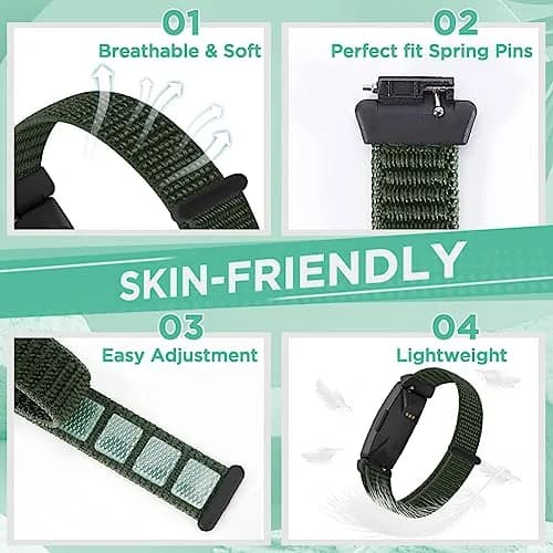 WNIPH Nylon Bands for Fitbit Inspire 3/2/HR/Ace 3/2 160mm-210mm | Breathable Sport Replacement Straps thumbnail 2
