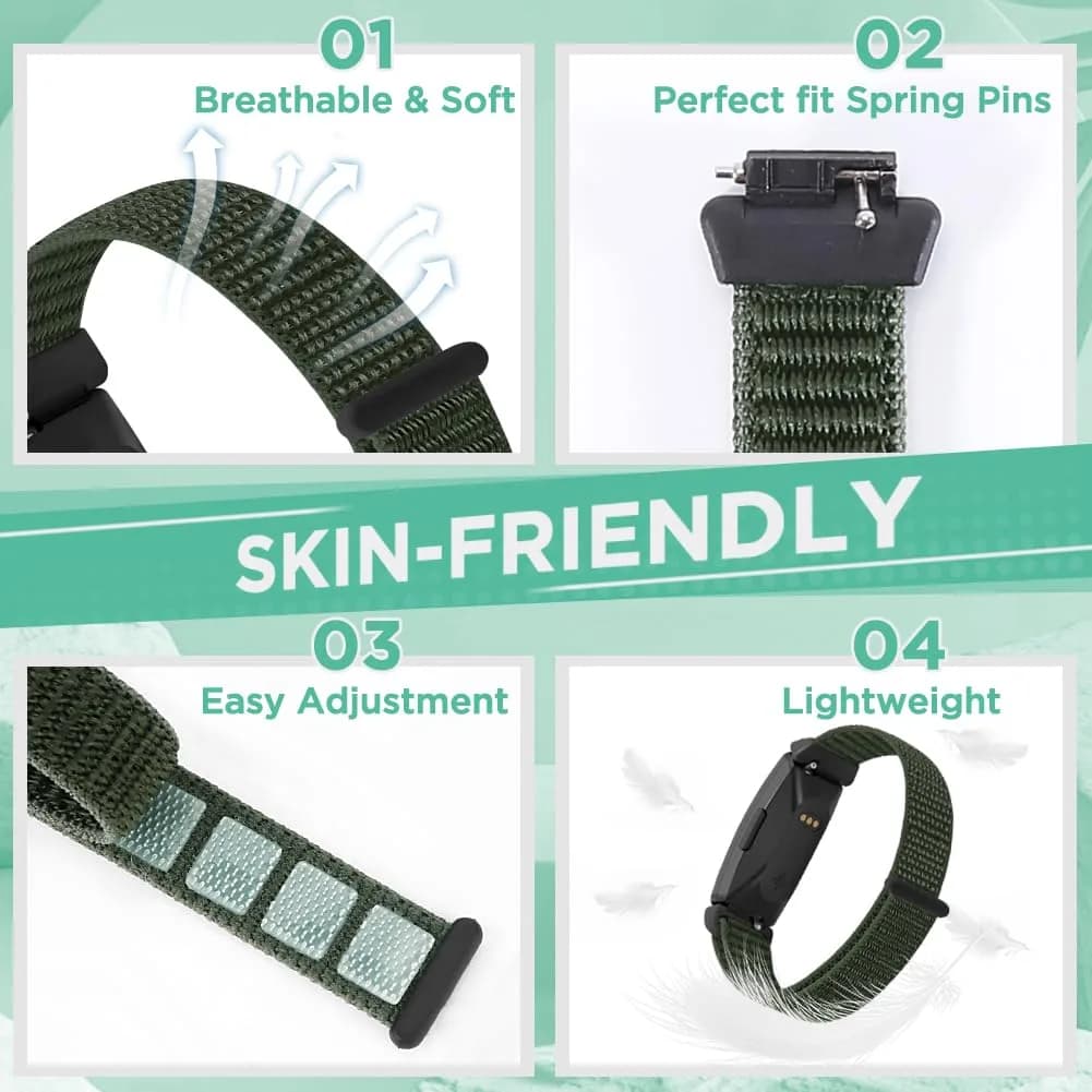 WNIPH Nylon Bands for Fitbit Inspire 3/2/HR/Ace 3/2 160mm-210mm | Breathable Sport Replacement Straps - view 2