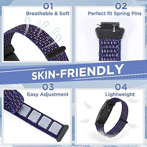 WNIPH Nylon Bands Compatible for Fitbit Inspire 3/2/HR/Ace 3/2 3-Pack | Adjustable Sport Replacement Straps for Women Men thumbnail 2