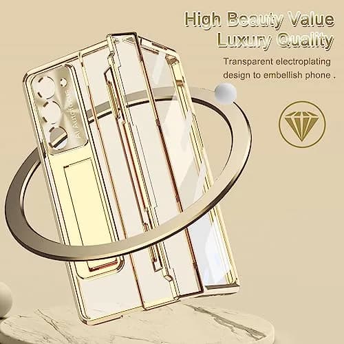 NINKI Samsung Z Fold 5 Case with S Pen & Kickstand | 4-in-1 Hinge Clear Protective Cover thumbnail 5