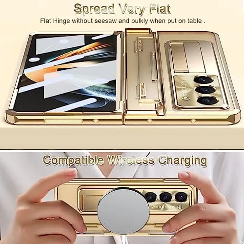 NINKI Samsung Z Fold 5 Case with S Pen & Kickstand | 4-in-1 Hinge Clear Protective Cover thumbnail 6