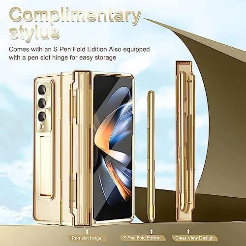 NINKI Samsung Z Fold 5 Case with S Pen & Kickstand | 4-in-1 Hinge Clear Protective Cover thumbnail 2