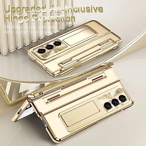 NINKI Samsung Z Fold 5 Case with S Pen & Kickstand | 4-in-1 Hinge Clear Protective Cover thumbnail 3