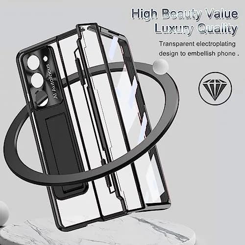 NINKI Samsung Galaxy Z Fold 5 Case with S Pen & Hinge Protection | Luxury Transparent Cover thumbnail 5