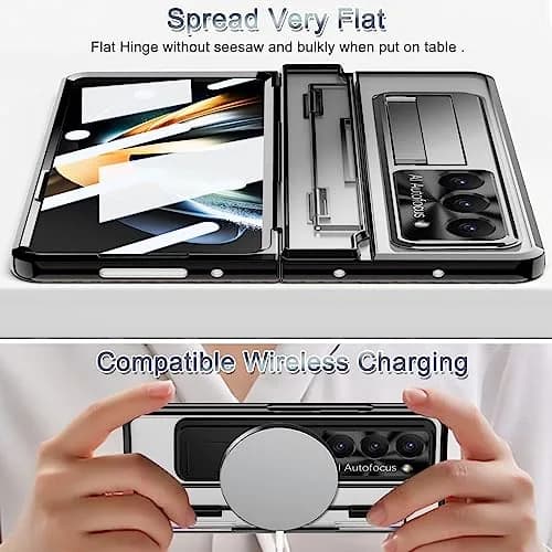 NINKI Samsung Galaxy Z Fold 5 Case with S Pen & Hinge Protection | Luxury Transparent Cover thumbnail 6