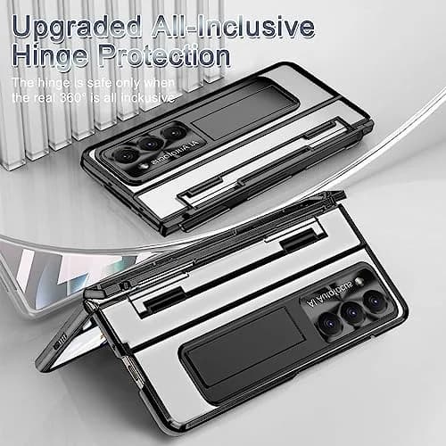 NINKI Samsung Galaxy Z Fold 5 Case with S Pen & Hinge Protection | Luxury Transparent Cover thumbnail 3