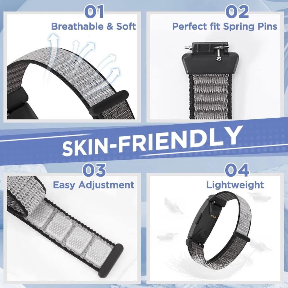 WNIPH Nylon Bands Compatible for Fitbit Inspire 3/2/HR/Ace 3/2 3-Pack | Adjustable Sport Replacement Straps 2cm (0.79in) - view 2