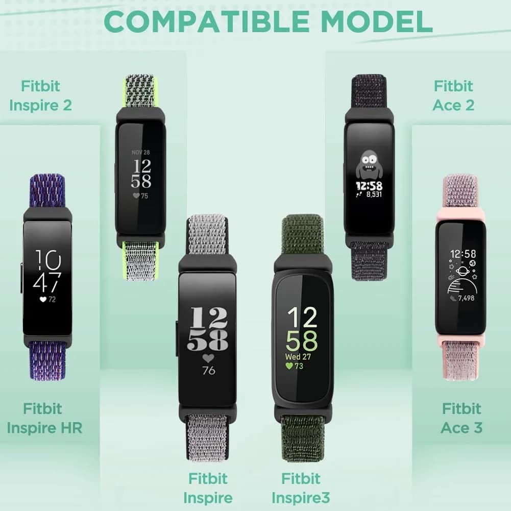 WNIPH Nylon Bands Compatible for Fitbit Inspire 3/2/HR/Ace 3/2 3-Pack | Adjustable Sport Replacement Straps 2cm (0.79in) - view 3