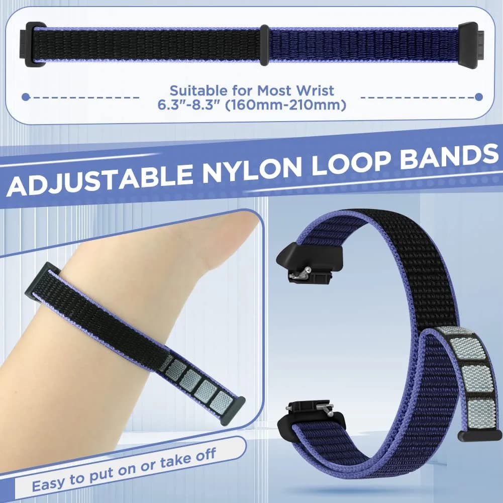 WNIPH Nylon Bands Compatible for Fitbit Inspire 3/2/HR/Ace 3/2 3-Pack | Adjustable Sport Replacement Straps 2cm (0.79in) - view 4