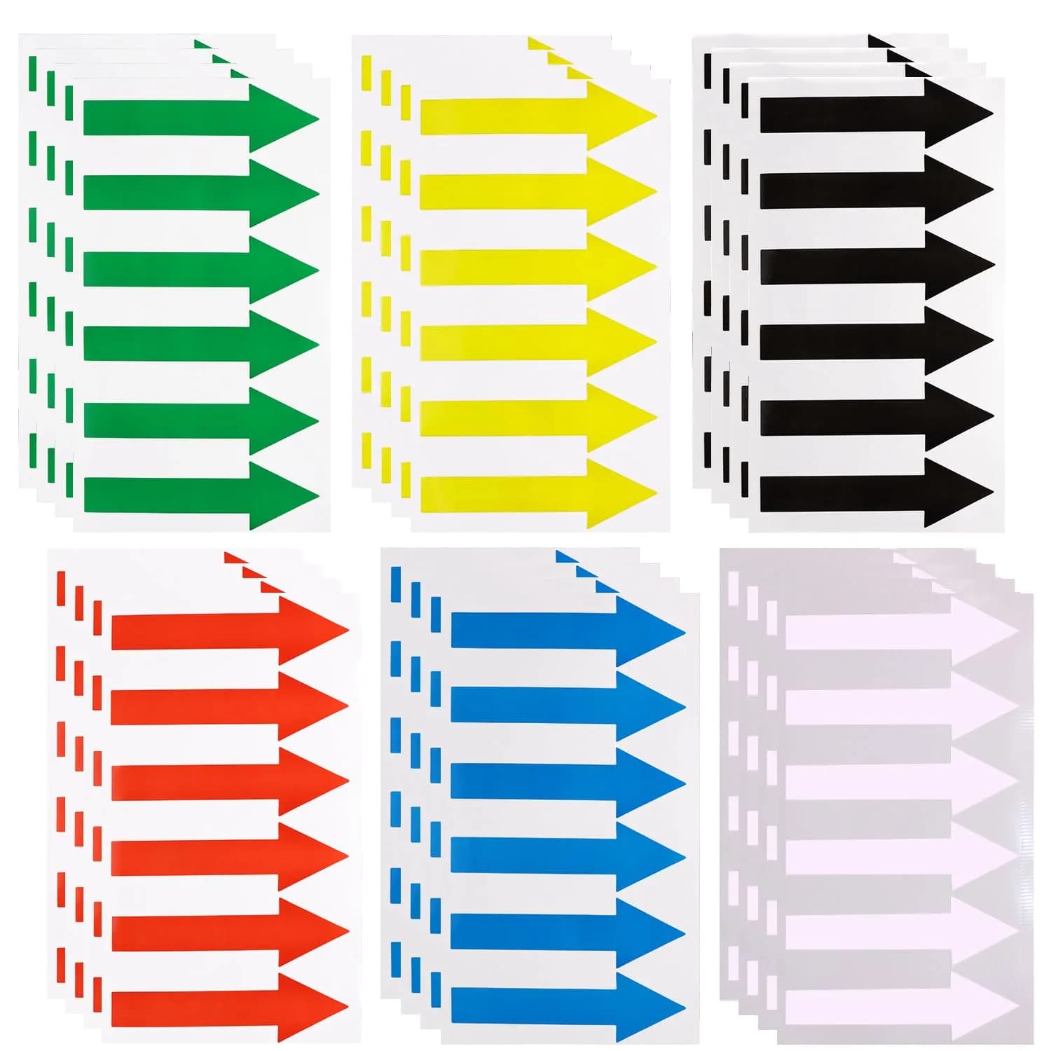 Mini Skater Directional Arrow Stickers 144pcs | Waterproof PVC Floor Wall Decal for Classroom & Events — 6 Colors