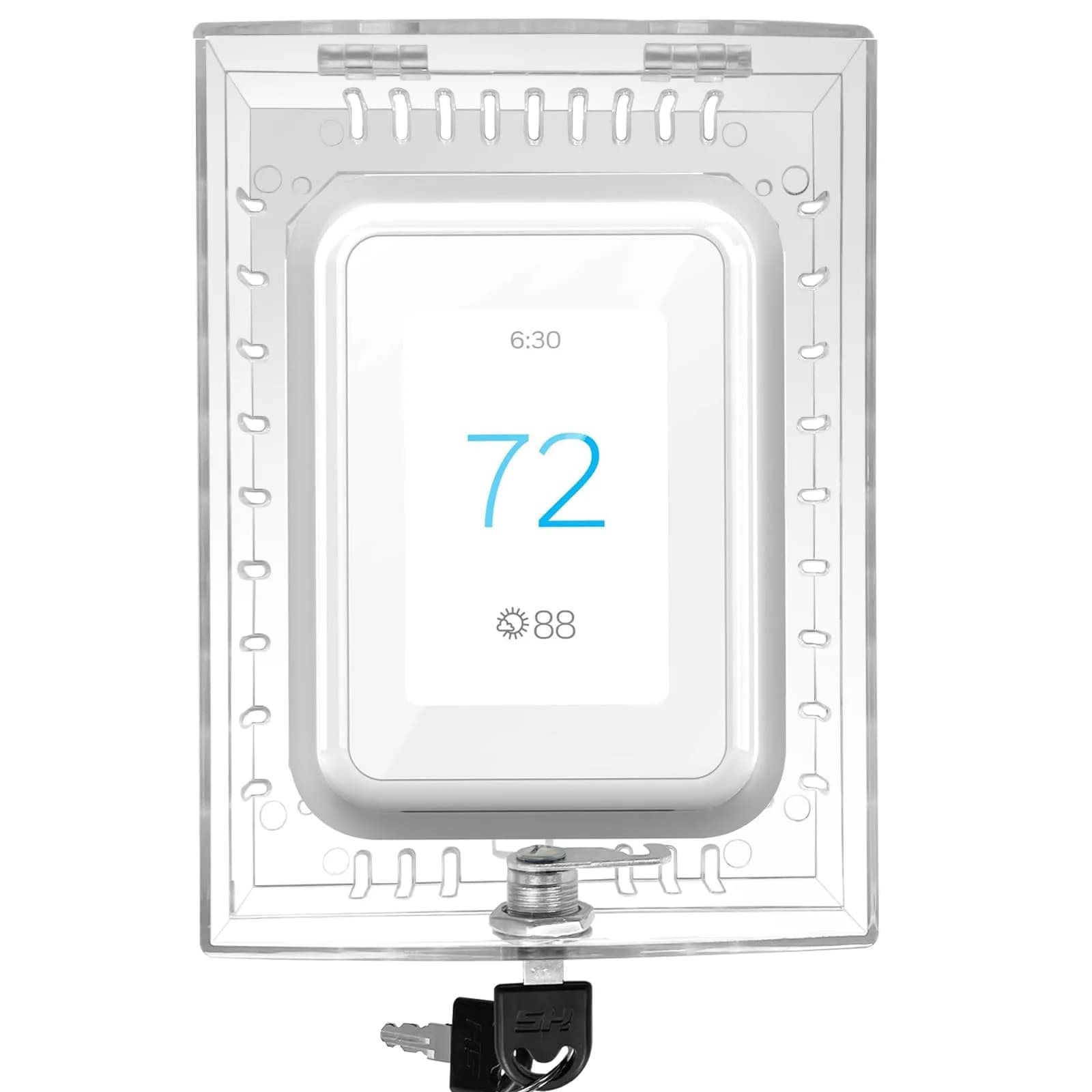 Young Dance Universal Thermostat Lock Box with Key, Clear Acrylic, 19.99cm x 14cm x 4.8cm | Prevents Tampering & Saves Energy — L-2 key lock