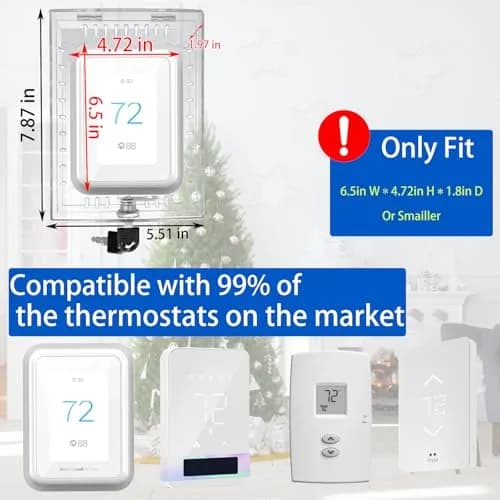 Young Dance Universal Thermostat Lock Box with Key, Clear Acrylic, 19.99cm x 14cm x 4.8cm | Prevents Tampering & Saves Energy thumbnail 2