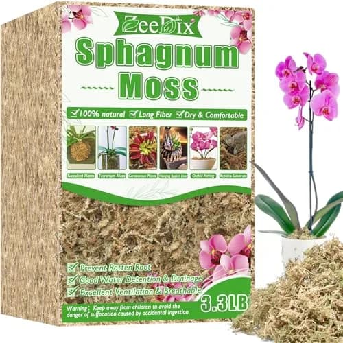 ZeeDix Premium Sphagnum Moss Bulk 1.46 kg (3.3 lb) | Natural Long Fiber for Plants & Reptiles thumbnail 1