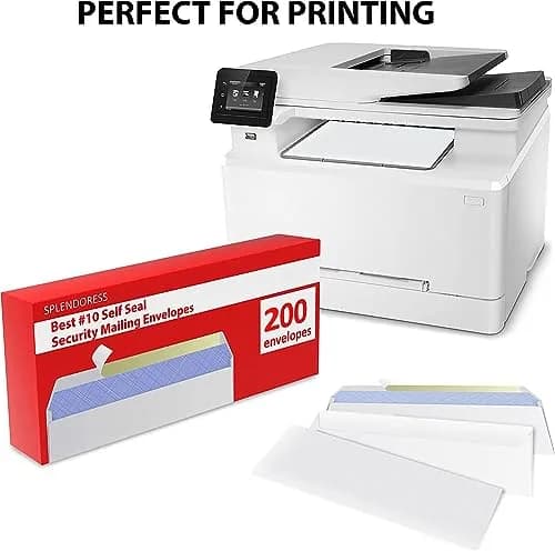 Splendoress #10 Envelopes Letter Size Self Seal | 200 Business Mailing Security Peel and Sealing Envelope | 4-1/8 x 9-1/2 Inches | 24 LB thumbnail 5
