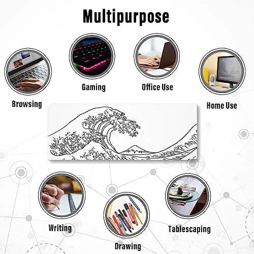 Ovenbird Gaming Mouse Pad with Stitched Edges 31.5 x 11.8 in | Anti-Slip Large Desk Mat for Gamers & Designers thumbnail 8