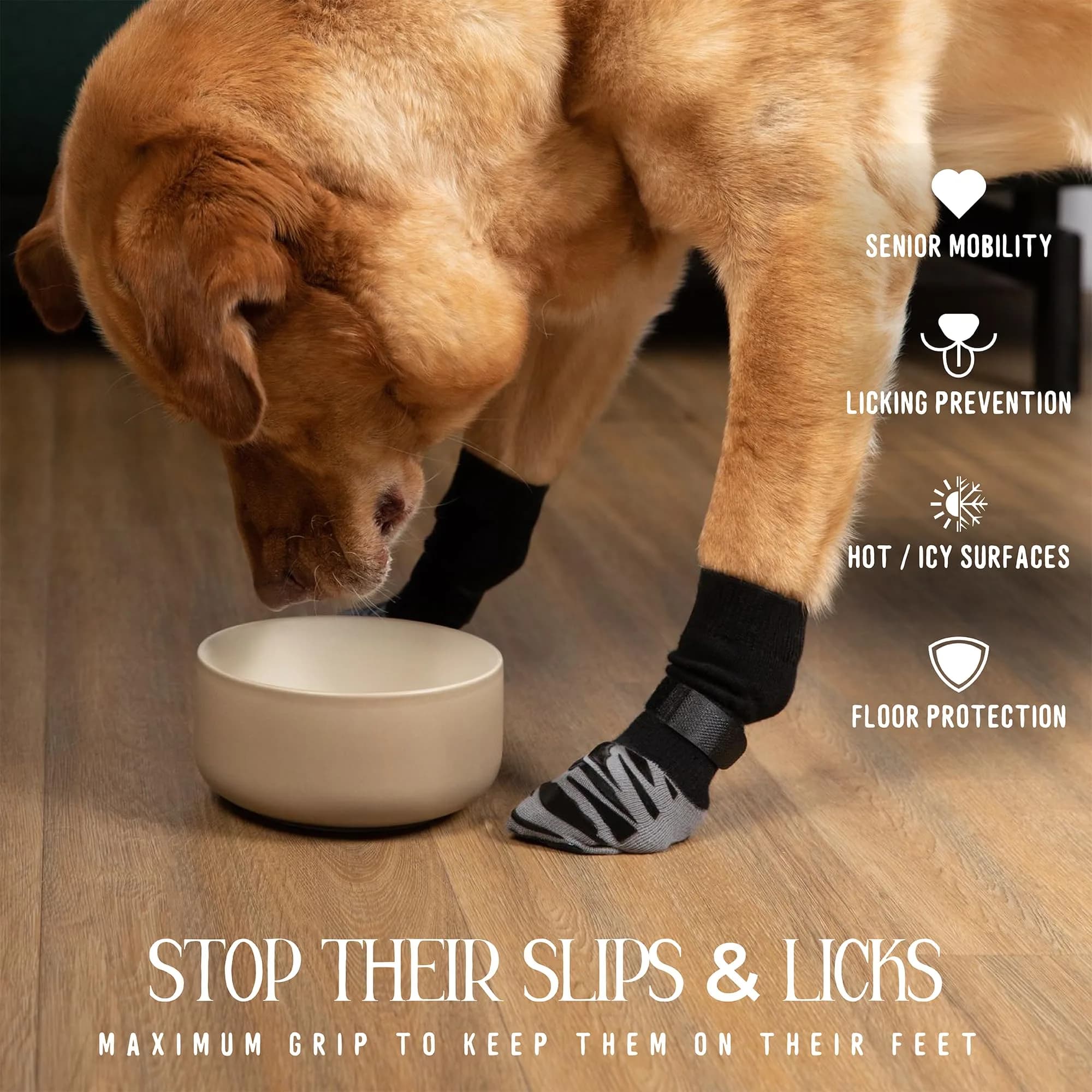 DOK TigerToes Premium Non-Slip Dog Socks X-Large | Extra-Thick Grip for Hardwood Floors & Paw Protection - view 2