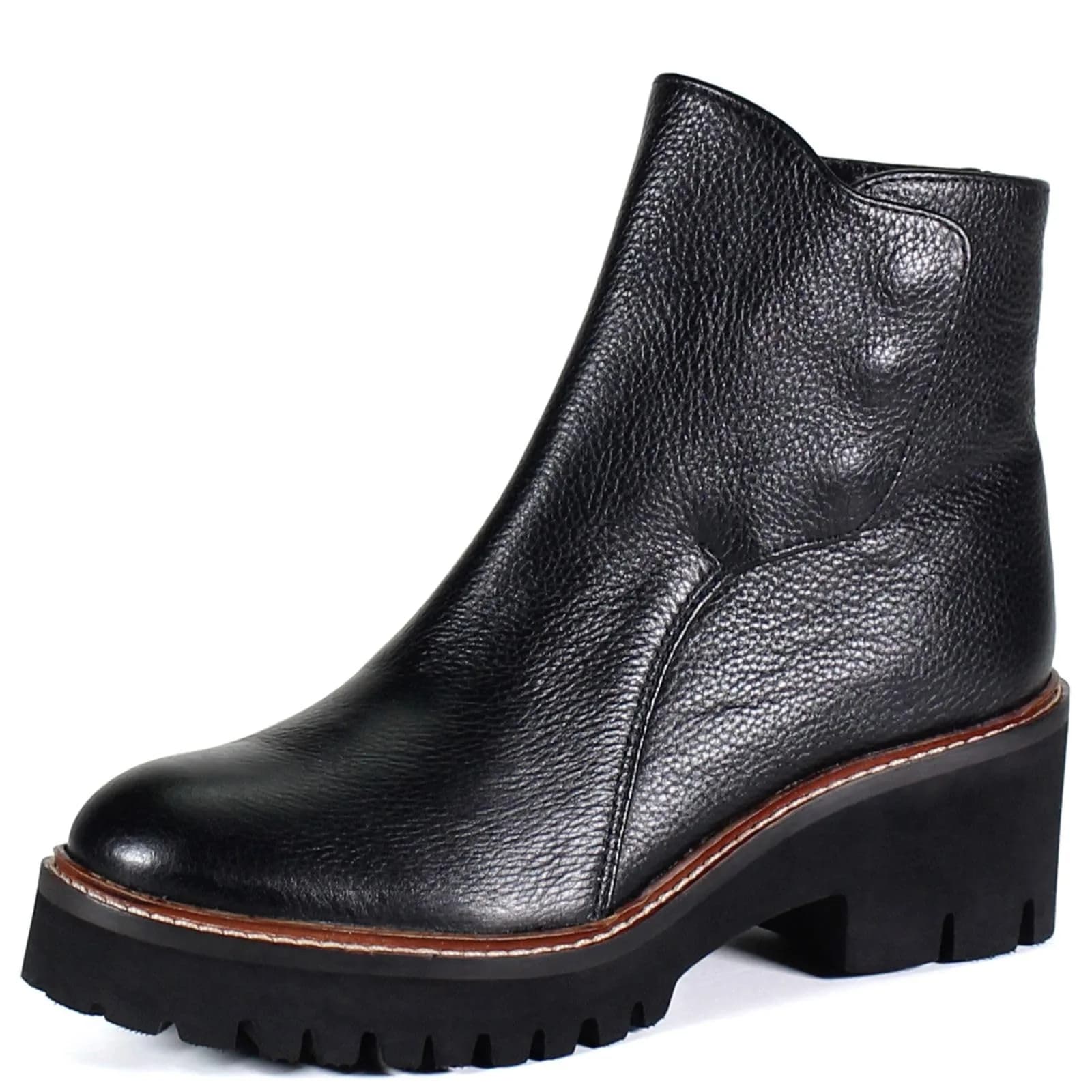 Diba True Light Pier Round Toe Zippered Casual Boots 9.5 M | Ankle Mid Heel 2-3" Black - main product image