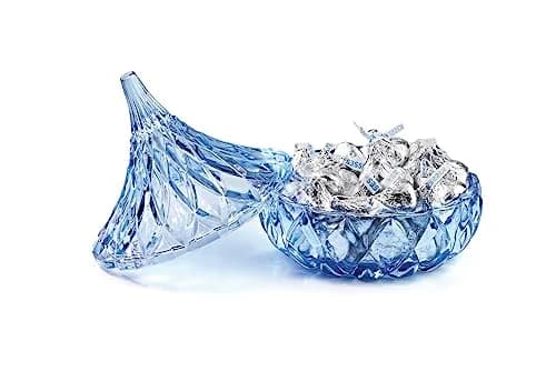 Godinger Blue Glass Hershey Kiss Candy Dish - Medium | Classic Style, Hand Wash Only thumbnail 2