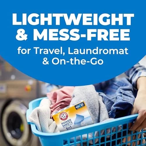 Arm & Hammer 5-in-1 Power Sheets Laundry Detergent, Fresh Linen, 50 Count | Eco-Friendly Concentrated Formula thumbnail 8