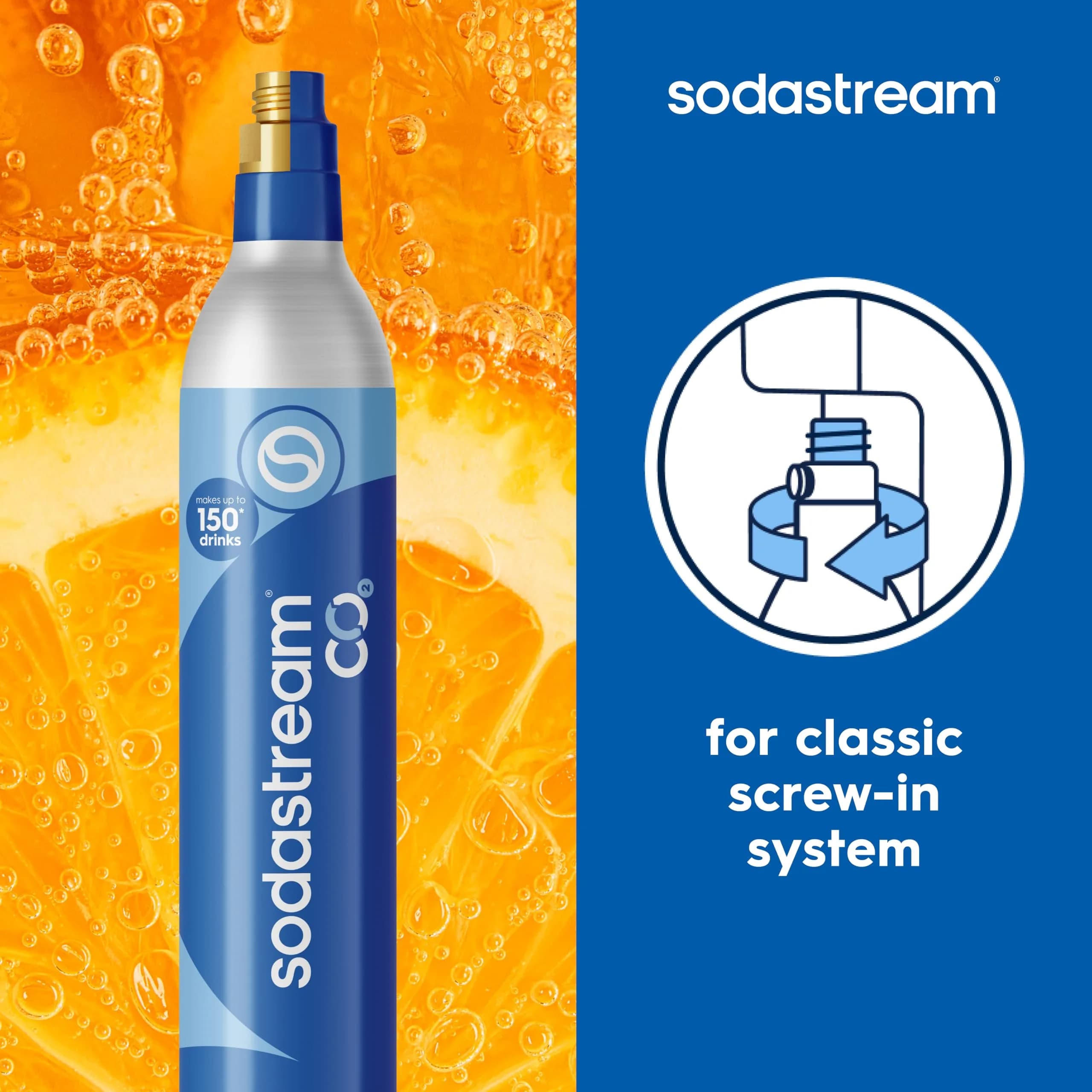 SodaStream CO2 Gas Carbonation Bundle 3 Pack Blue Screw-in System | Never Run Out of CO2 Again - view 2