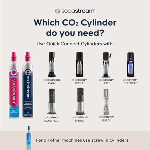 SodaStream CO2 Gas Carbonation Bundle 3 Pack Blue Screw-in System | Never Run Out of CO2 Again thumbnail 3