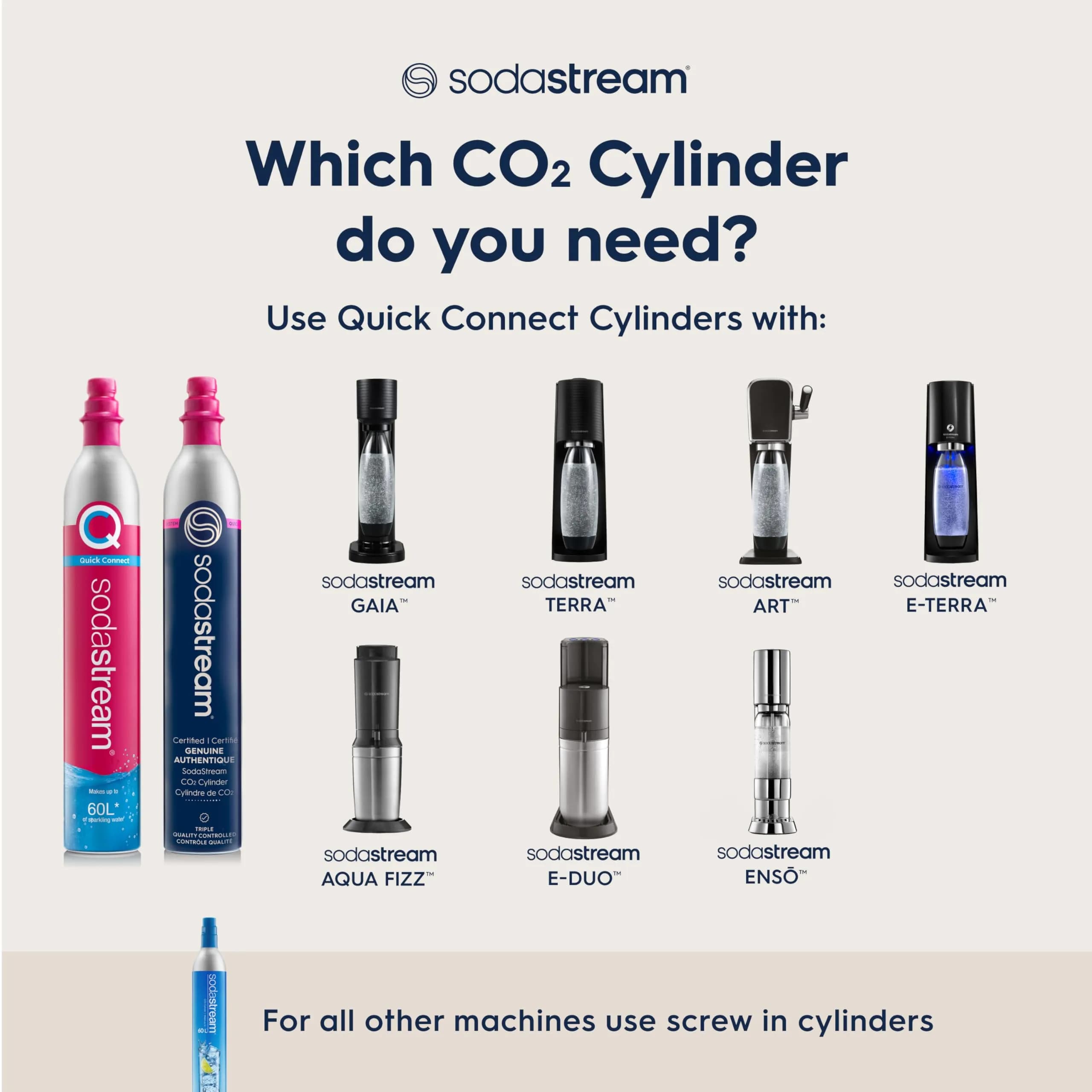 SodaStream CO2 Gas Carbonation Bundle 3 Pack Blue Screw-in System | Never Run Out of CO2 Again - view 3