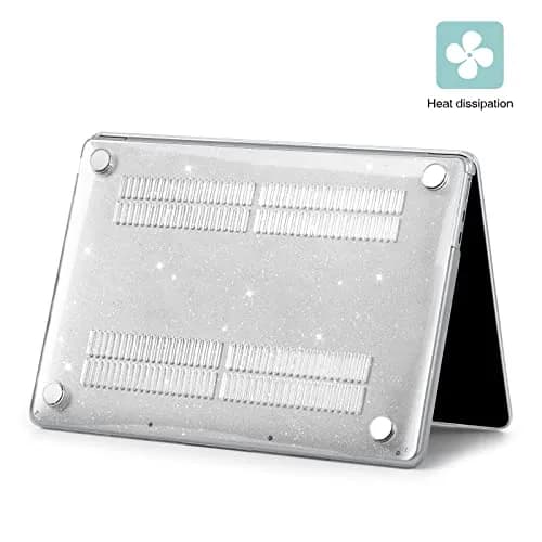 EooCoo Sparkly Clear Hard Case for MacBook Air 15 inch (M2-M5 Chip) | Snap-On Protective Shell with Keyboard Cover & Screen Protector thumbnail 2