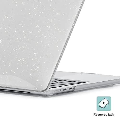 EooCoo Sparkly Clear Hard Case for MacBook Air 15 inch (M2-M5 Chip) | Snap-On Protective Shell with Keyboard Cover & Screen Protector thumbnail 3