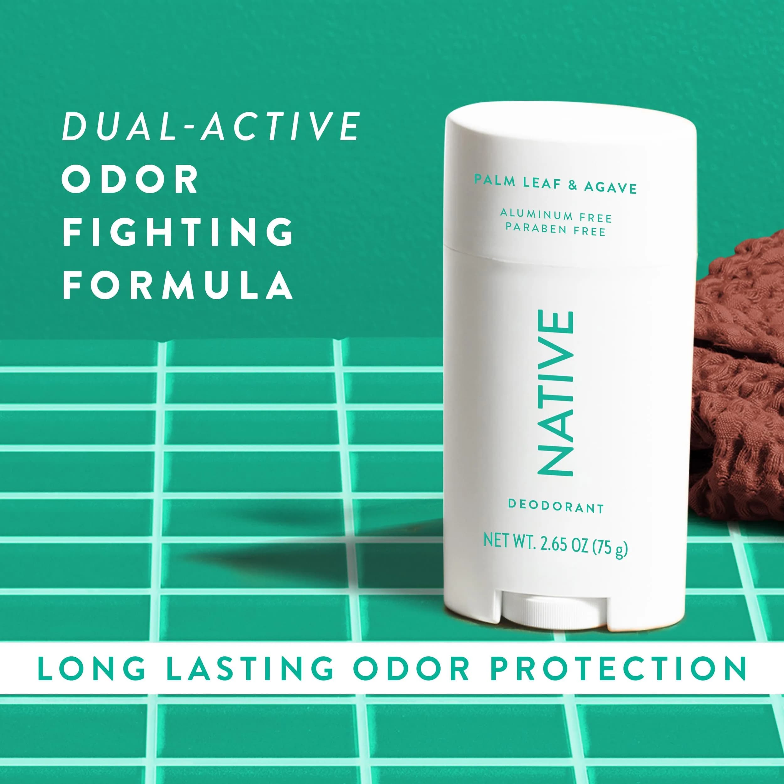Native Palm Leaf & Agave Deodorant for Women and Men, 76.5 g (2.65 oz) | 72-Hour Odor Control thumbnail 4