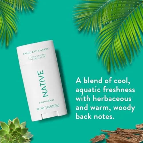 Native Palm Leaf & Agave Deodorant for Women and Men, 76.5 g (2.65 oz) | 72-Hour Odor Control thumbnail 5