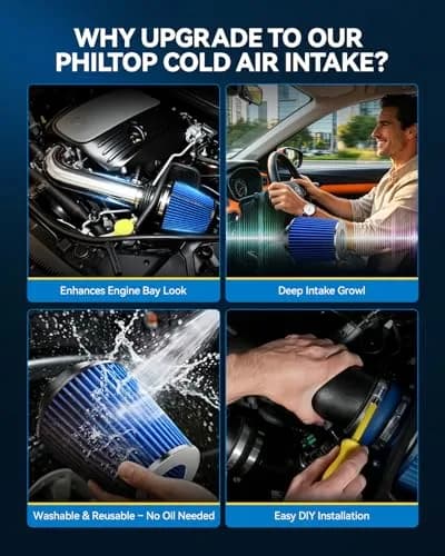 PHILTOP Cold Air Intake Kit for 1999-2004 Jeep Grand Cherokee 4.7L | Increased Horsepower & Torque thumbnail 7
