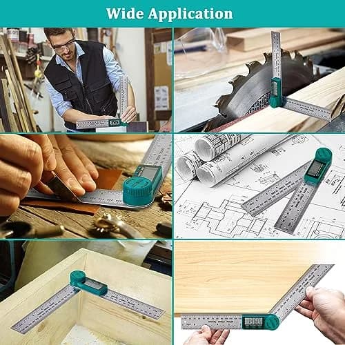 TBVHOMM Digital Angle Finder Protractor with 200mm Ruler | Accurate Angle Measurement Tool for Woodworking, Construction, and DIY (Stainless Steel) thumbnail 6