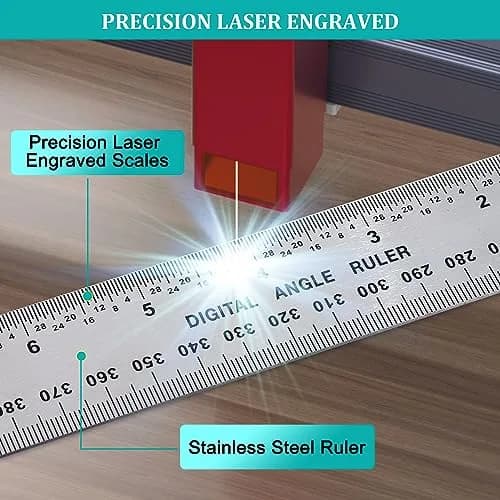 TBVHOMM Digital Angle Finder Protractor with 200mm Ruler | Accurate Angle Measurement Tool for Woodworking, Construction, and DIY (Stainless Steel) thumbnail 2