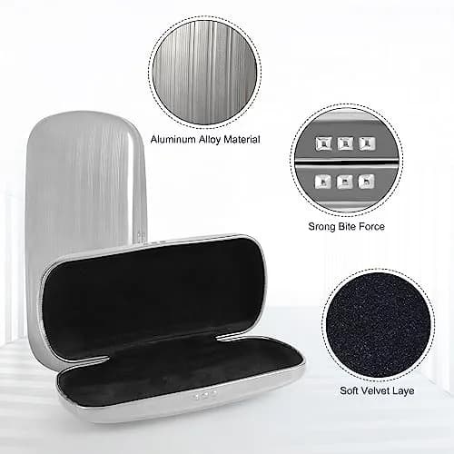 Hifot Metal Eyeglass Case, Hard Shell, Aluminum Spectacles Box, 15.5x6.5cm | Stylish & Durable Eyewear Protection thumbnail 4