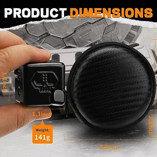 Dilabnba 2-in-1 Metal Infinity Cube Spinner Fidget Toy for Adults Teens, Black | ASTM-Tested for Safe Play thumbnail 5