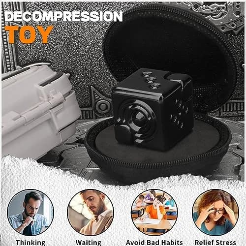 Dilabnba 2-in-1 Metal Infinity Cube Spinner Fidget Toy for Adults Teens, Black | ASTM-Tested for Safe Play thumbnail 6