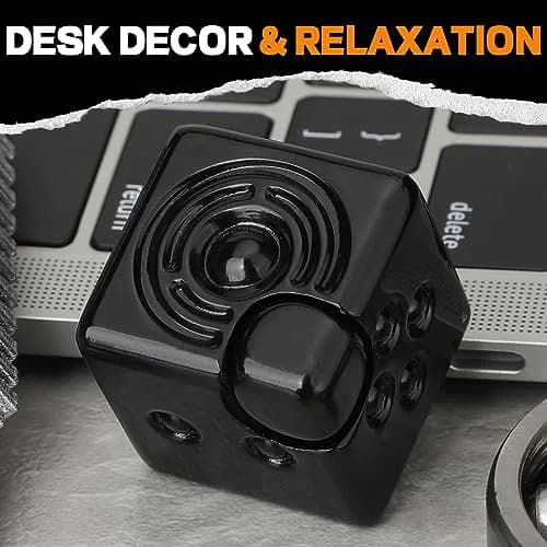 Dilabnba 2-in-1 Metal Infinity Cube Spinner Fidget Toy for Adults Teens, Black | ASTM-Tested for Safe Play thumbnail 7