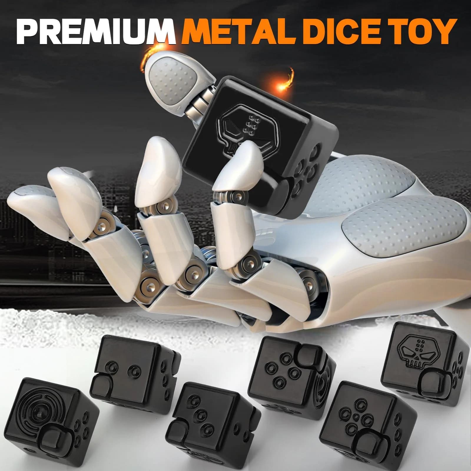 Dilabnba 2-in-1 Metal Infinity Cube Spinner Fidget Toy for Adults Teens, Black | ASTM-Tested for Safe Play - view 2