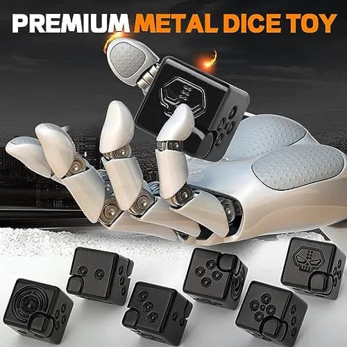 Dilabnba 2-in-1 Metal Infinity Cube Spinner Fidget Toy for Adults Teens, Black | ASTM-Tested for Safe Play thumbnail 2
