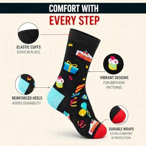 Zmart 12th Birthday Socks Gift Box - Celebration for 12 Year Old Boys & Girls Tween, Party Favors, Christmas Stocking Stuffer Present (1 Pair, Crew Length) thumbnail 6