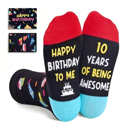 Zmart 10th Birthday Socks Gift Box - Celebration for 10 Year Old Boys & Girls | Comfortable Cotton Blend thumbnail 1