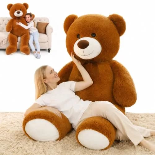 MorisMos Giant Teddy Bear Stuffed Animal 4 Ft,51'' Big Brown Teddy Bear for Girlfriend Boyfriend Wife Mom Fiancée Valentine's Gift thumbnail 1