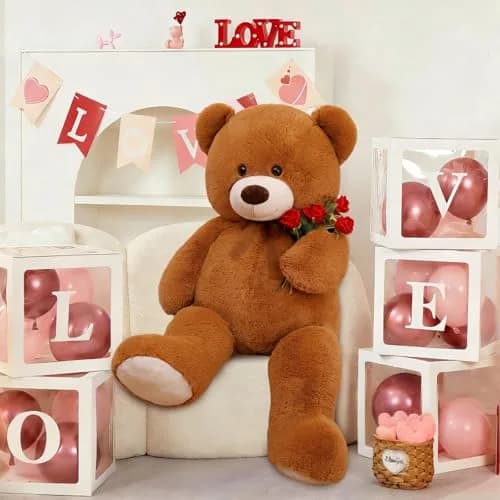MorisMos Giant Teddy Bear Stuffed Animal 4 Ft,51'' Big Brown Teddy Bear for Girlfriend Boyfriend Wife Mom Fiancée Valentine's Gift thumbnail 5