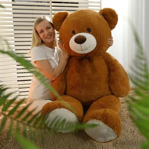 MorisMos Giant Teddy Bear Stuffed Animal 4 Ft,51'' Big Brown Teddy Bear for Girlfriend Boyfriend Wife Mom Fiancée Valentine's Gift thumbnail 2