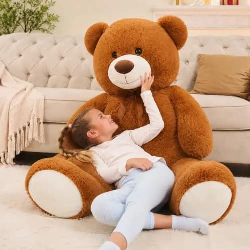 MorisMos Giant Teddy Bear Stuffed Animal 4 Ft,51'' Big Brown Teddy Bear for Girlfriend Boyfriend Wife Mom Fiancée Valentine's Gift thumbnail 3