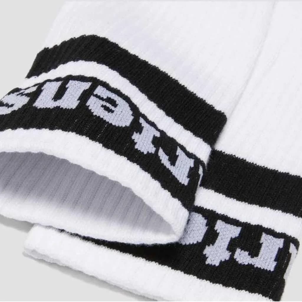 Dr. Martens Unisex Athletic Logo Sock, White+Black Organic Cotton Blend, S/M | Organic Cotton, Athletic Style thumbnail 4