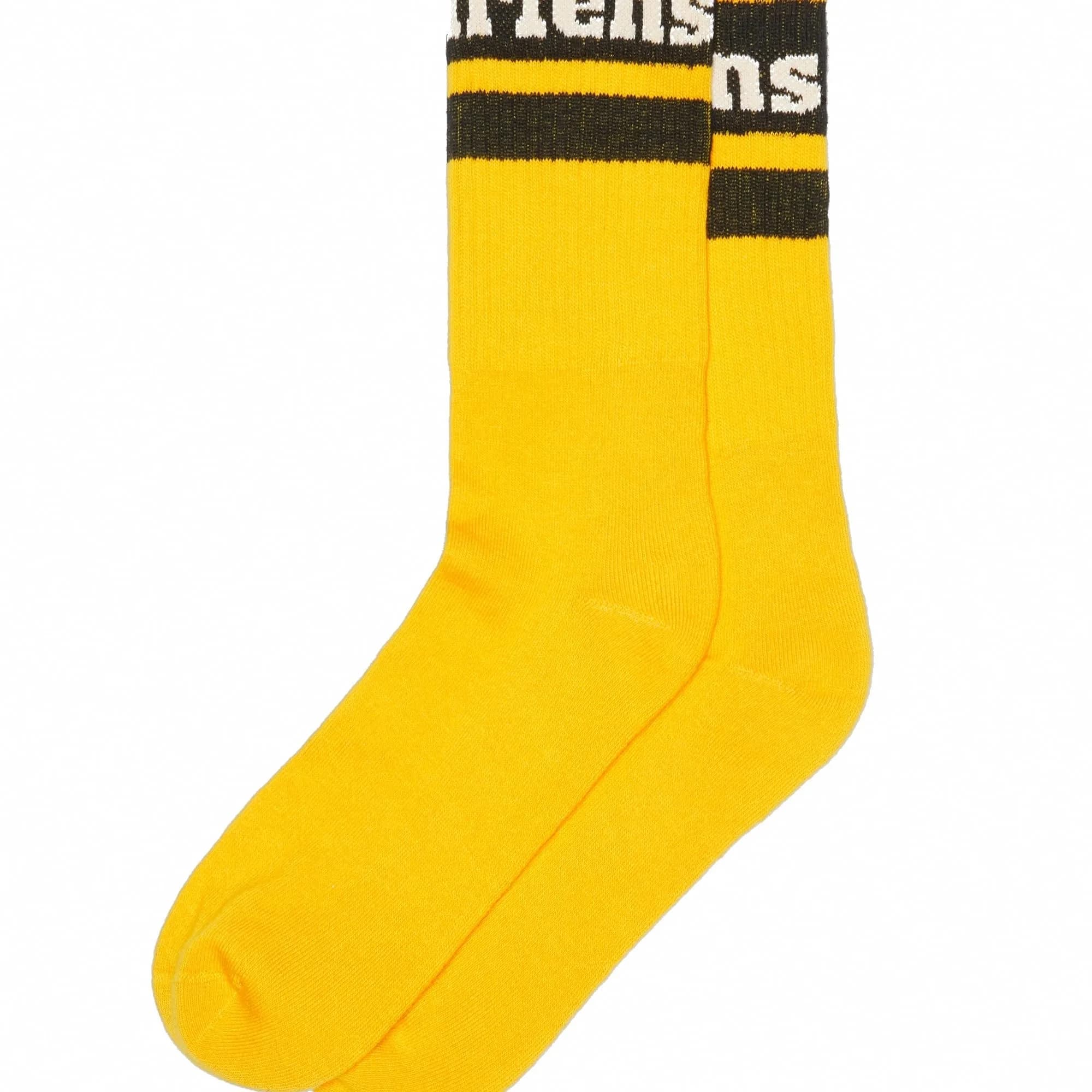 Dr. Martens Athletic Logo Sock, Yellow Organic Cotton Blend, S/M | Unisex Organic Cotton Socks — Yellow Organic Cotton Blend