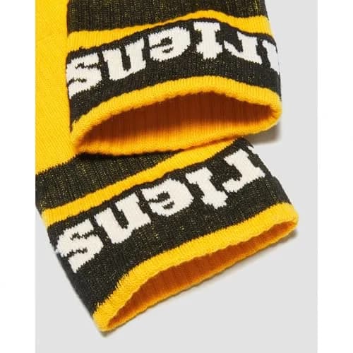 Dr. Martens Athletic Logo Sock, Yellow Organic Cotton Blend, S/M | Unisex Organic Cotton Socks thumbnail 4
