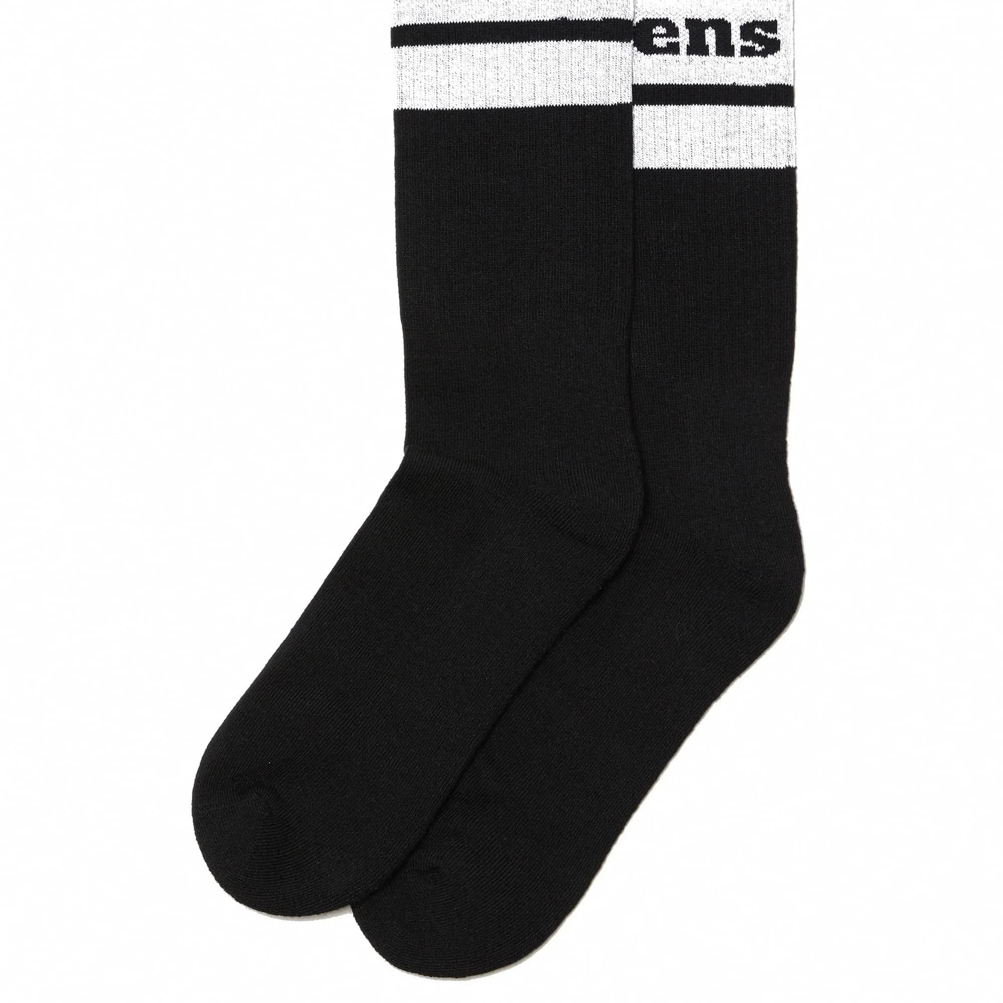 Dr. Martens Athletic Logo Sock, Organic Cotton Blend, S/M | Unisex Quarter Sock, Black+White - main product image